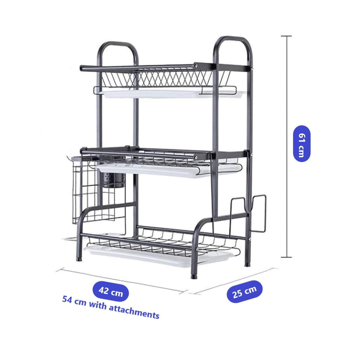 3-Tier Sink Dish Drainer Rack