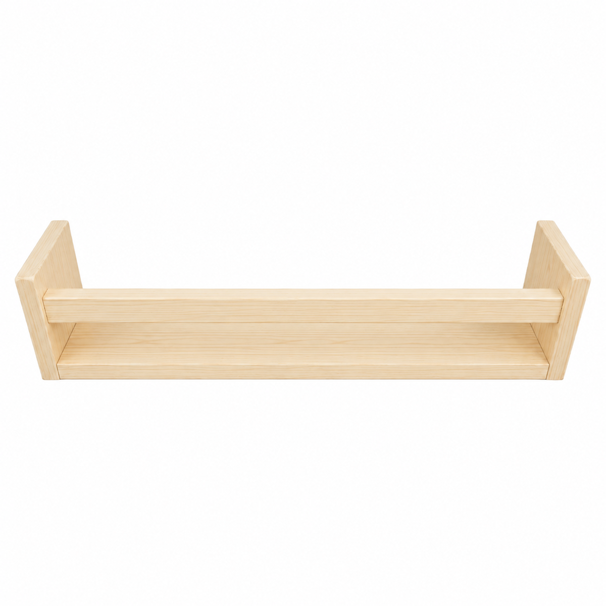 Nursery Floating Book Shelves Natural Wood 60cm - Set of 2