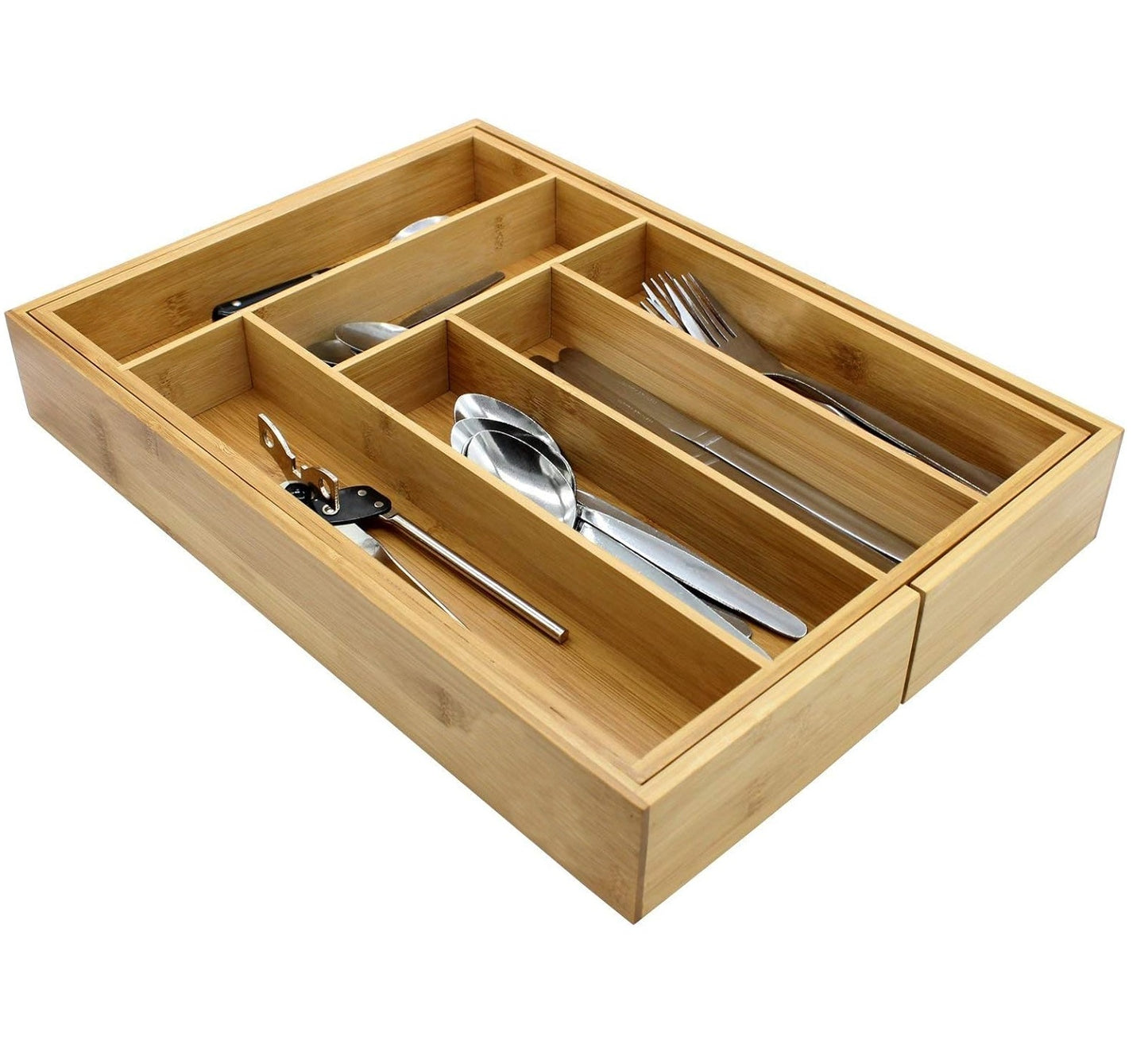 Extending Bamboo Cutlery Tray