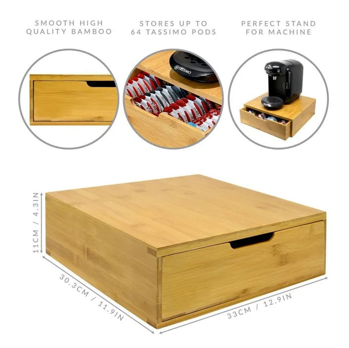 Bamboo 64 Tassimo Coffee Pod Drawer