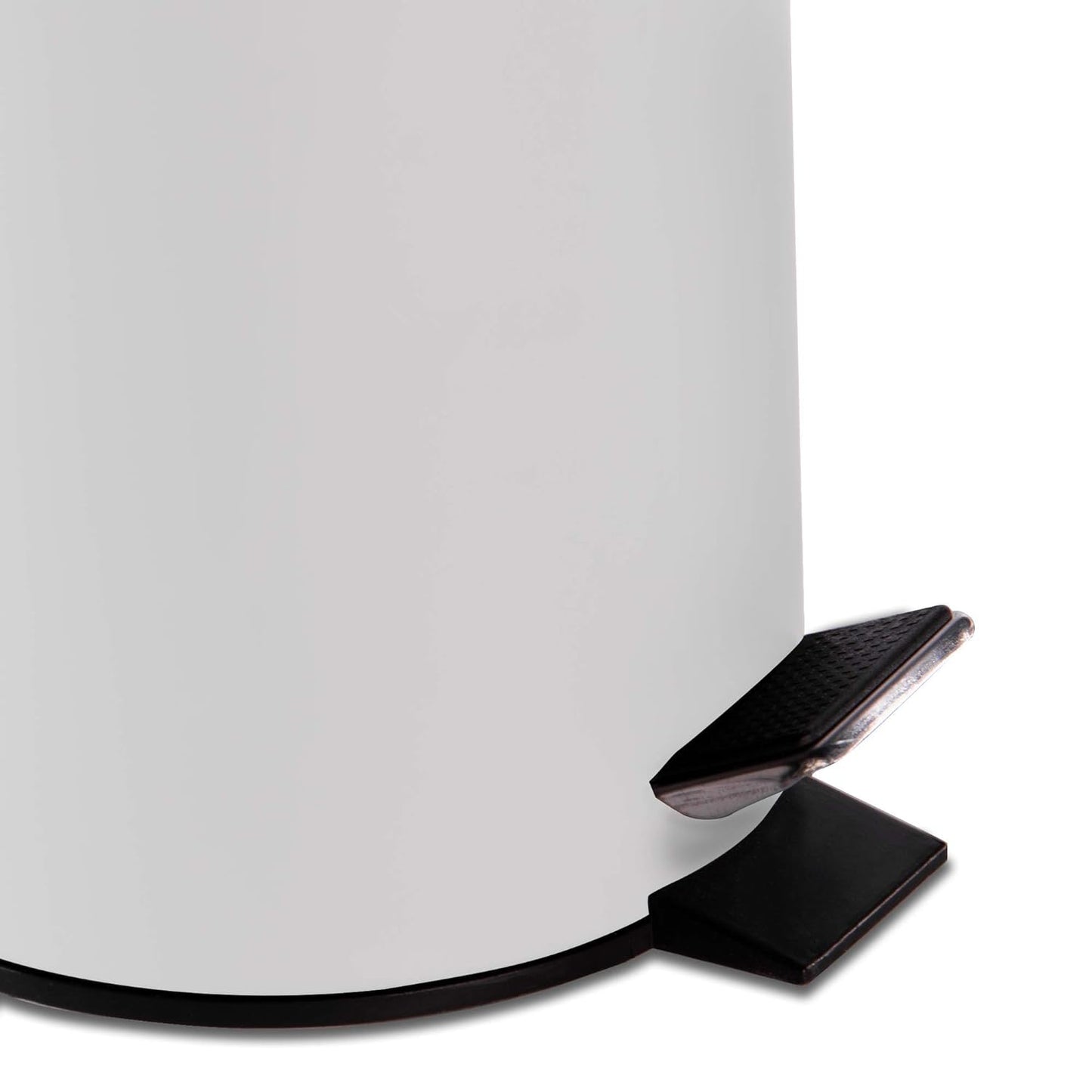 3L Bathroom Bin with Bamboo Lid - White