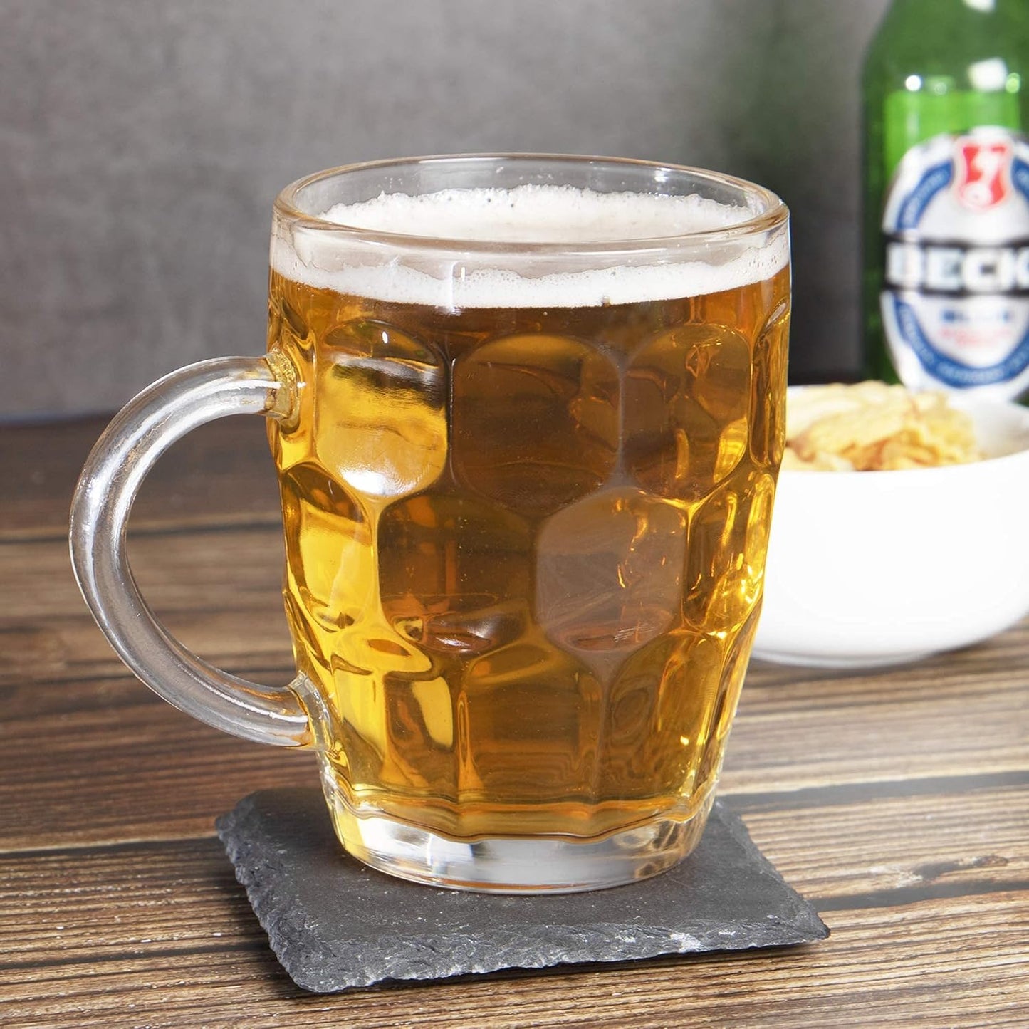 Glass Beer Tankards - Set of 4