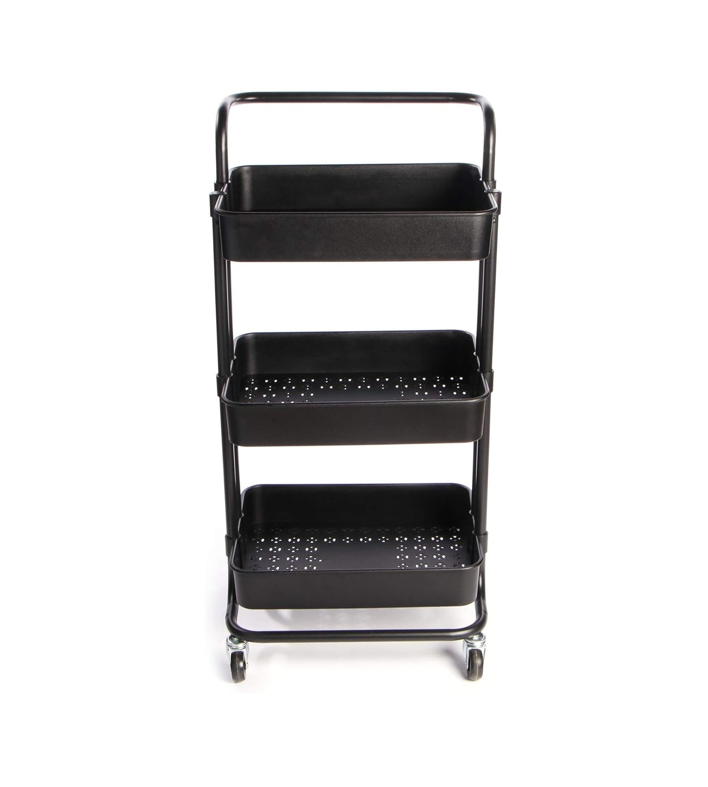 3-Tier Plastic Storage Trolley - Black