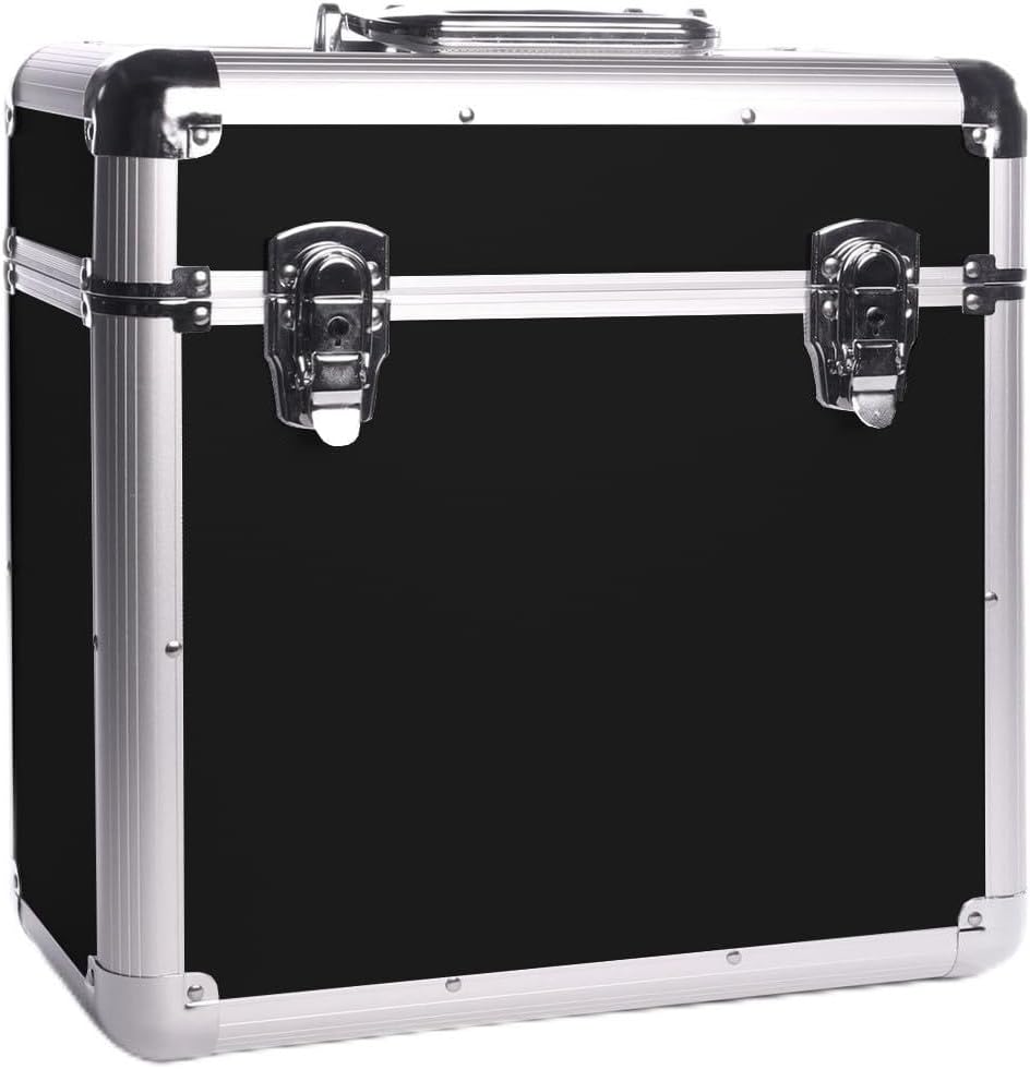 Vinyl LP Storage Box 12"" Vinyl Record Storage Heavy Duty Lockable Storage Box