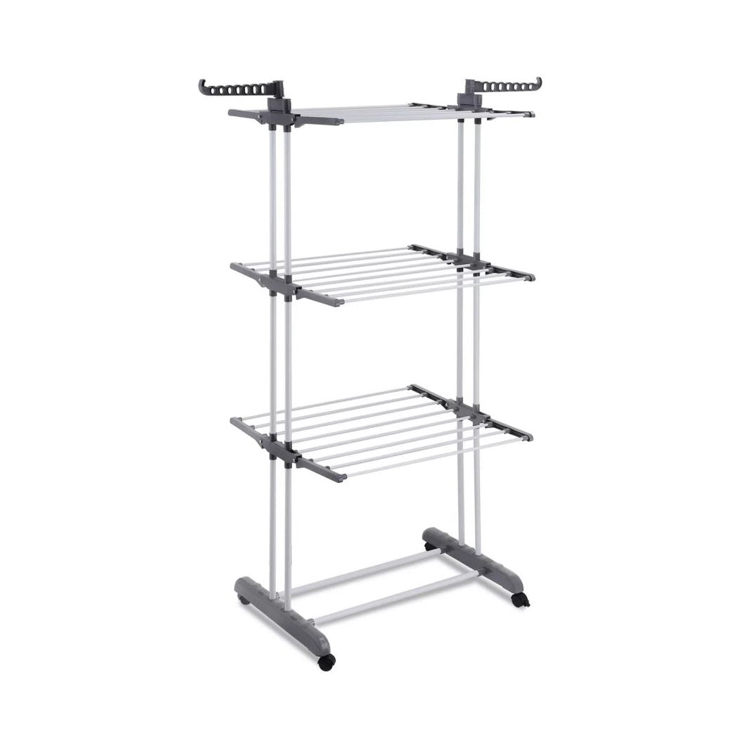 4-Tier Clothes Airer Drying Rack - Grey