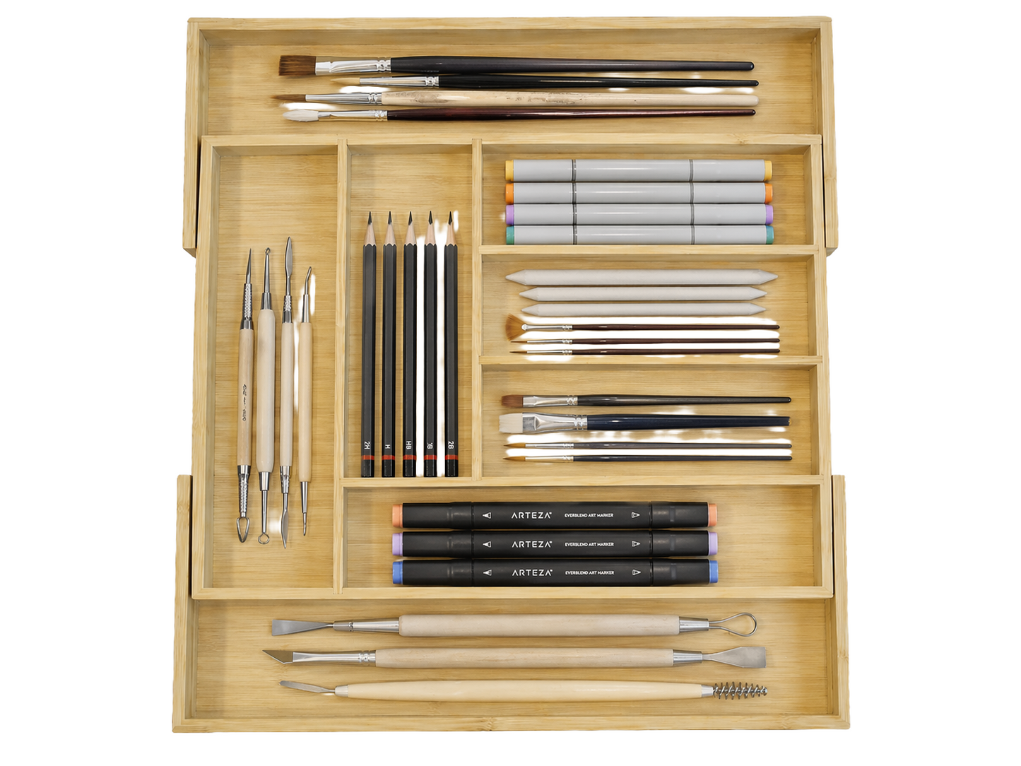 Extending Bamboo Cutlery Tray - Extra Large