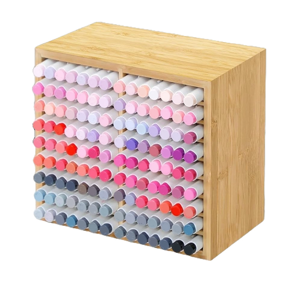 Bamboo Marker Pen Organiser