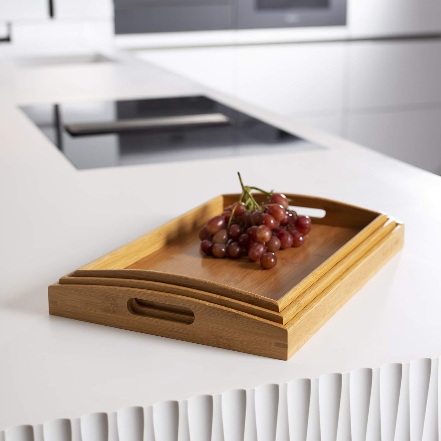 Bamboo Serving Trays - Set of 3
