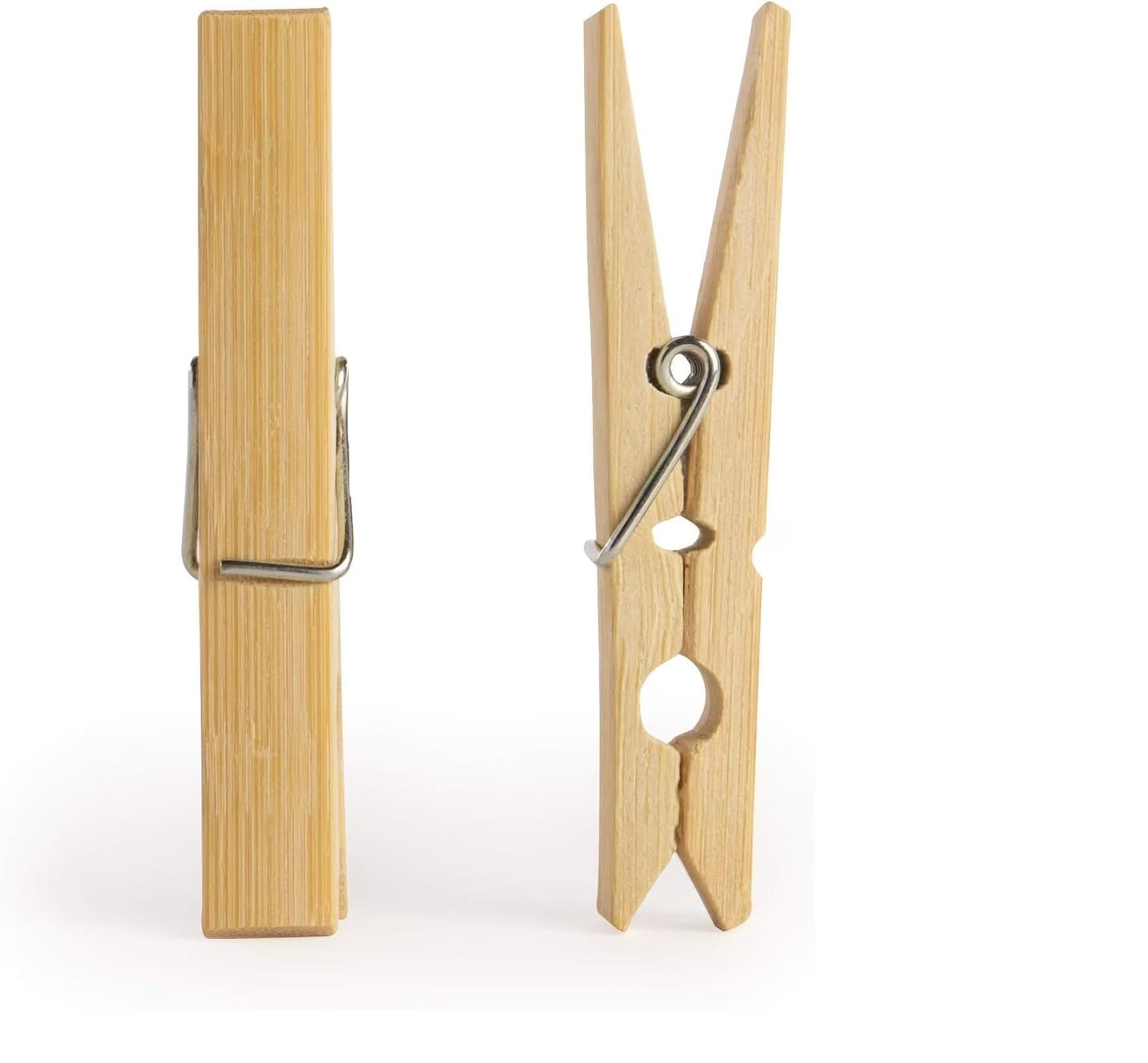 100 Bamboo 9.5cm Wooden Clothes Pegs