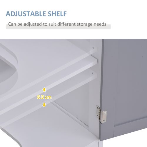 Under Sink Storage Cabinet with Adjustable Shelf Grey & White - 60x60cm