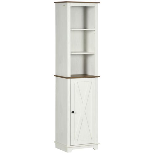Tall Bathroom Cabinet Storage Cupboard with Door & Adjustable Shelves