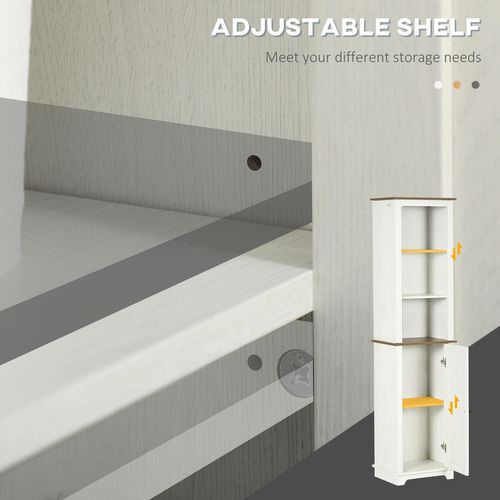 Tall Bathroom Cabinet Storage Cupboard with Door & Adjustable Shelves