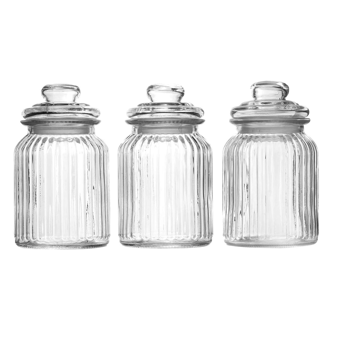Vintage Airtight Glass Jars 990ml - Set of 3