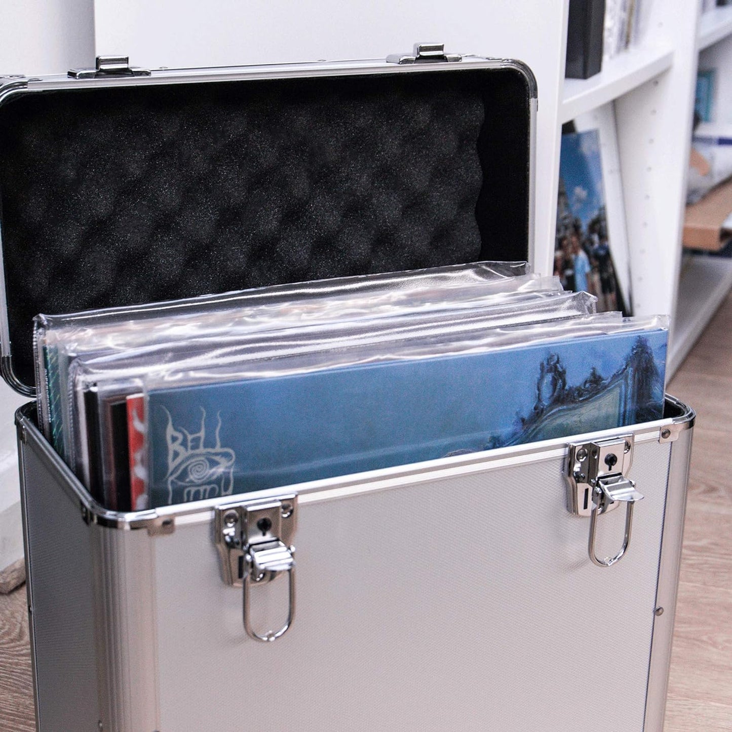 Vinyl LP Storage Box 12"" Vinyl Record Storage Heavy Duty Lockable Storage Box