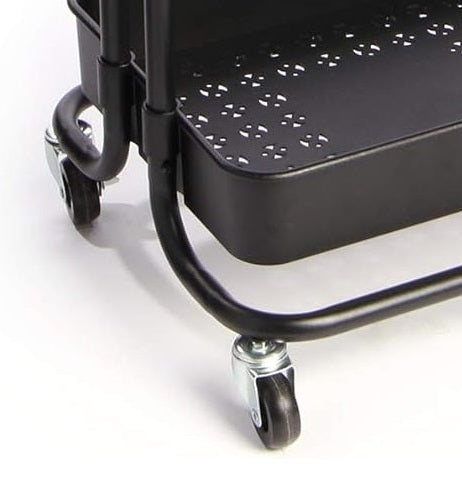 3-Tier Plastic Storage Trolley - Black