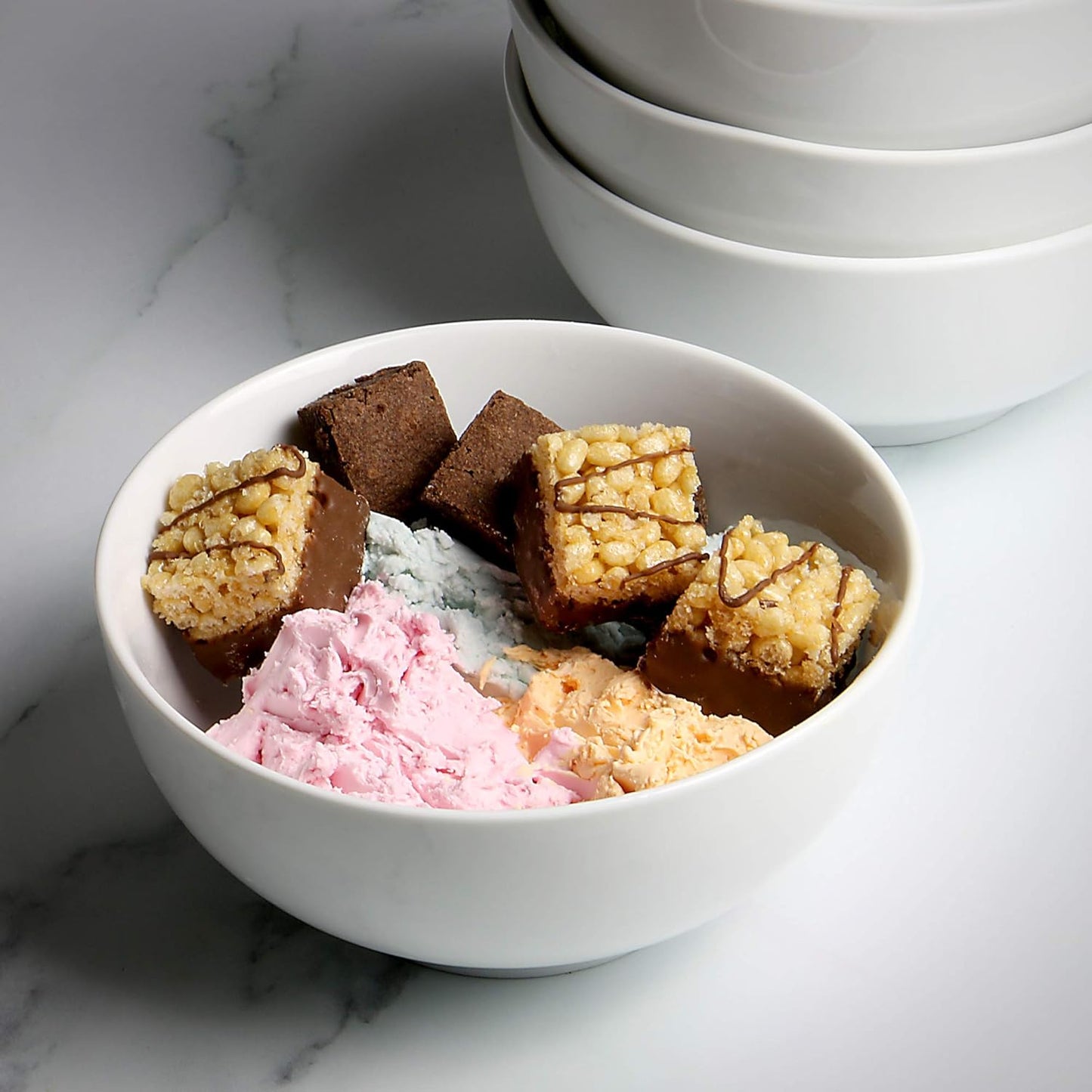 Porcelain Bowls 600ml Set of 4 - White