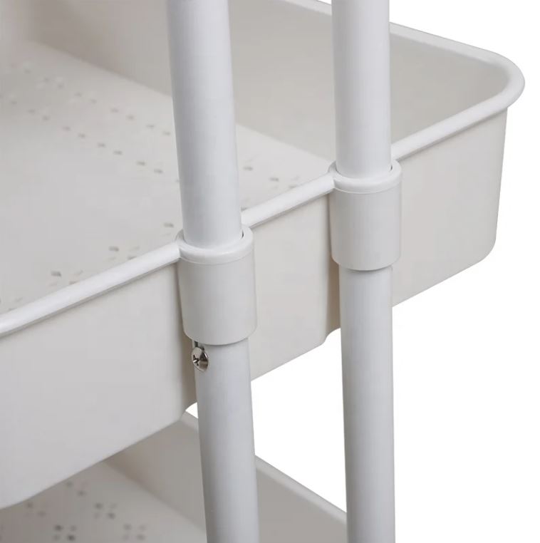 3-Tier Plastic Storage Trolley - White