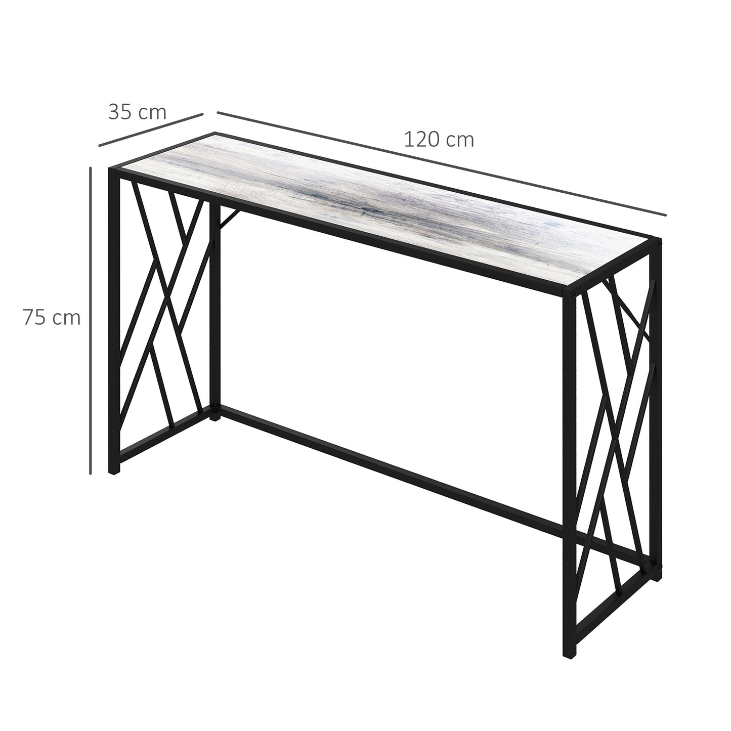 Vintage Sofa Table Metal Frame Console Table for Hallway Living Room