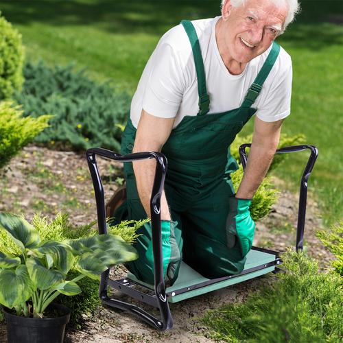 Garden 2 in 1 Kneeler Bench in Green & Black