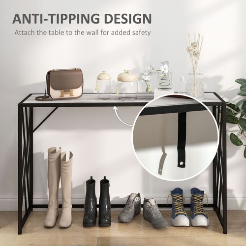 Vintage Sofa Table Metal Frame Console Table for Hallway Living Room
