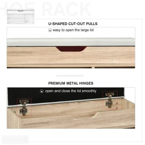 Sit-On Shoe Storage w/ Hidden Compartment