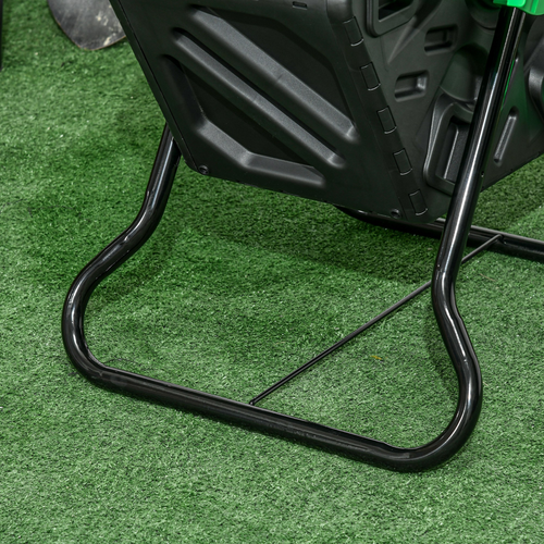 Garden Compost Bin with Barrel Rotating Composter and Steel Legs - 65L