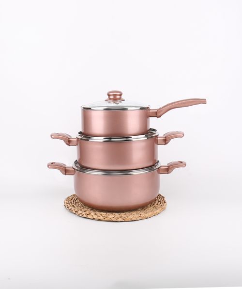 8 Piece Rose Gold Pan Set