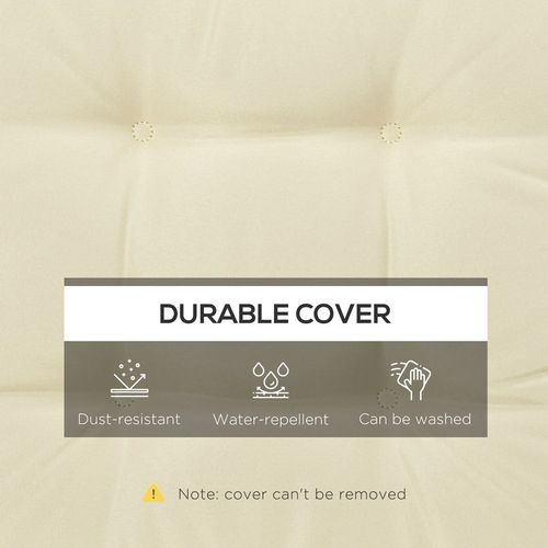 Garden Seat Cushion with Ties Replacement Dining Chair Seat Pad in Cream