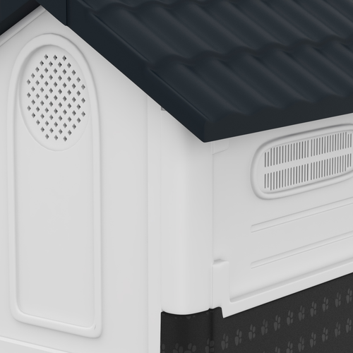 Dog Kennel for Outside for XS Dogs (64.5cm x 57cm x 66cm) in Grey