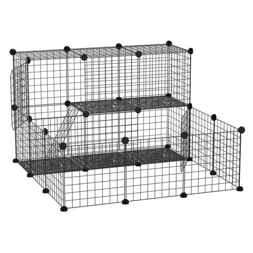 Pet Playpen DIY Small Animal Cage for Rabbit Ferret Chinchilla Guinea Pig - Black
