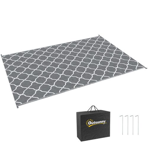 Reversible Outdoor Rug in Grey