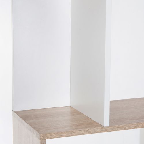 5-tier Display Shelving Storage Bookcase S Shape Unit Natural