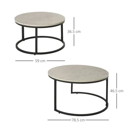 Stacking Coffee Table Set - 2 Pcs