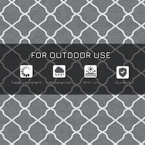 Reversible Outdoor Rug in Grey