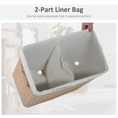 Bamboo Collapsible Laundry Basket with Lid