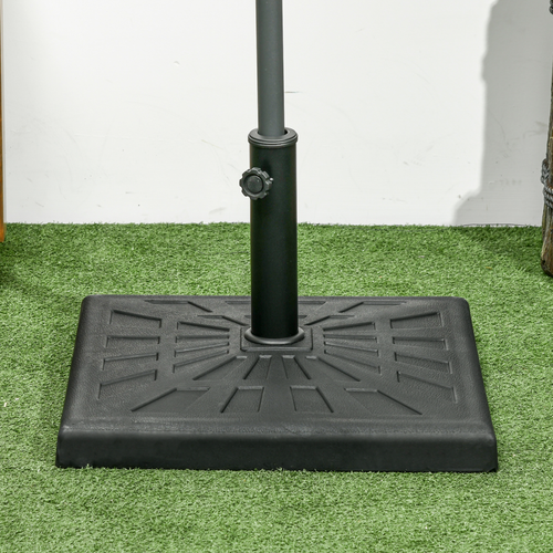 Square Resin Garden Parasol Base for Poles of 32mm, 38mm, 48mm - 19kg
