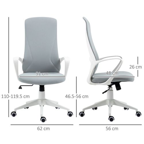 High-Back Home Office Chair with Adjustable Height in Grey