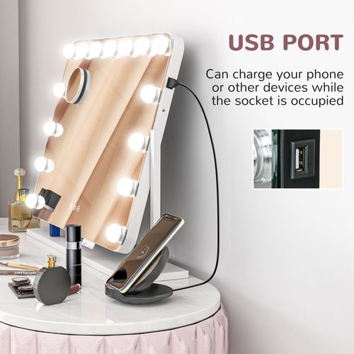 Hollywood Dimmable Lighted Makeup Mirror with Magnifier