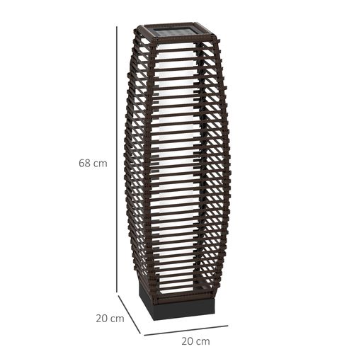 Rattan Solar Floor Lamp with Auto On/Off LED Outdoor Light