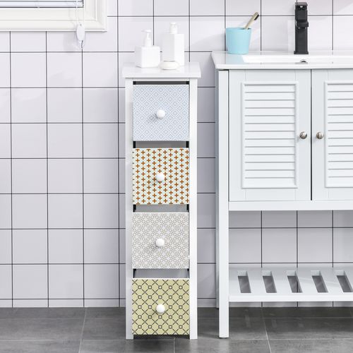 4 Drawer Storage Organiser Unit in White