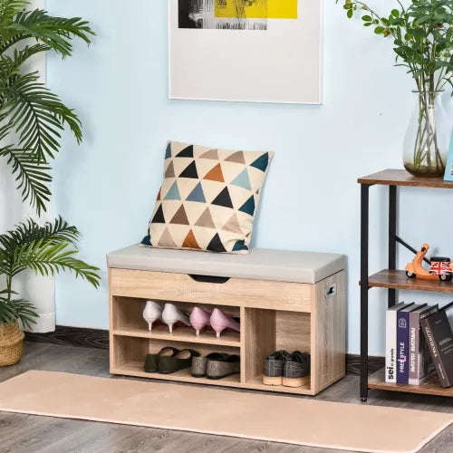 Sit-On Shoe Storage w/ Hidden Compartment