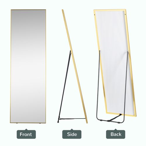 Full Length Mirror Dressing Mirror Wall-Mounted Entryway Gold Frame