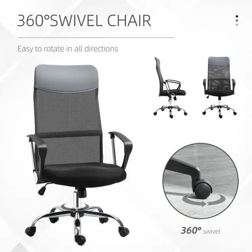 Executive Office Chair High Back Mesh Seat in Black