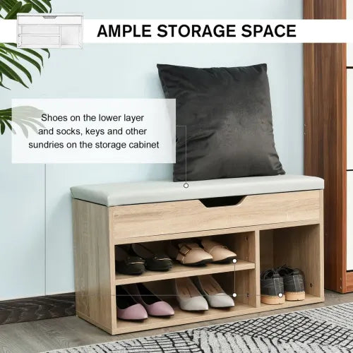 Sit-On Shoe Storage w/ Hidden Compartment
