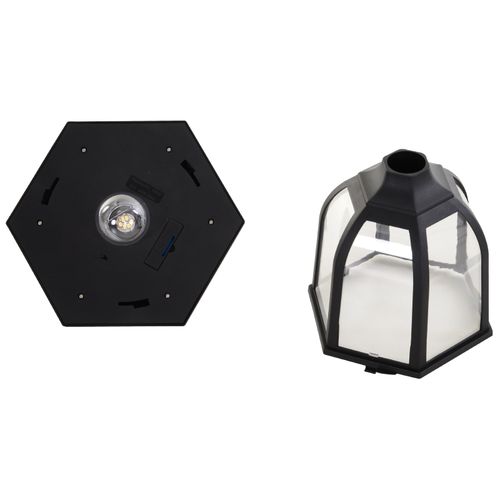 Tall Free-Standing ABS Garden Solar LED Lamp Post Black