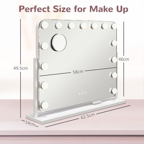 Hollywood Dimmable Lighted Makeup Mirror with Magnifier