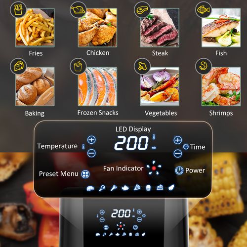 Air Fryer 4.5L Capacity 1500W power with digital display