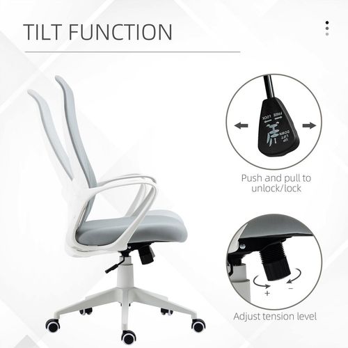 High-Back Home Office Chair with Adjustable Height in Grey