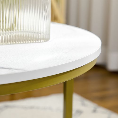 Marble Coffee Table Round Nest of Tables - Set of 2