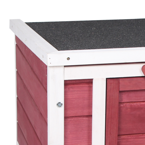 Wooden Rabbit Hutch Bunny Cage Guinea Pig House Pet Habitat Ferret - Red